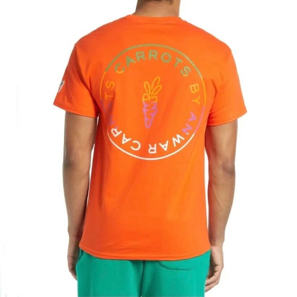 Carrots By Anwar Carrots Men's Circle Logo Tee T-Shirt in Orange in X-Large